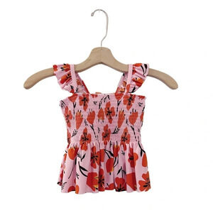 Hanna Andersson Floral Smocked Ruffle Swim Top Swim Suit